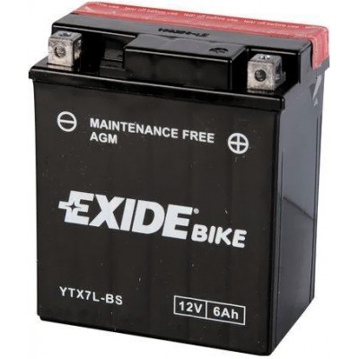 Аккумуляторная батарея Exide YTX7L-BS 12V 6AH 80A 114x71x131mm