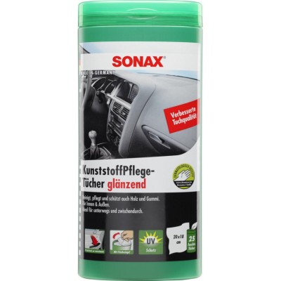 Салфетки для очистки пластика SONAX 412100 25шт