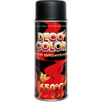 Термостойкая краска Deco Color HIGH TEMPERATURE (черная) 400мл