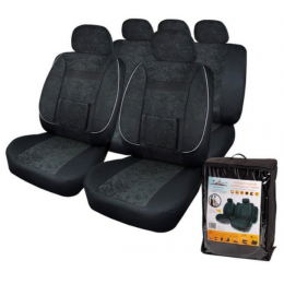 Комплект универсальных чехлов для сидений авто MONRO 11 предм. повышенной комфортности (велюр, темно-серые)