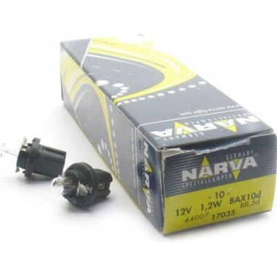 Комплект автоламп NARVA 17035 12V-1,2W (BAX10d) черная 10шт.