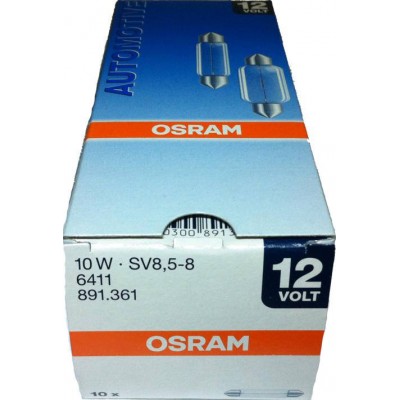 Комплект софитных автоламп Osram 6411 10W SV8.5 10шт.