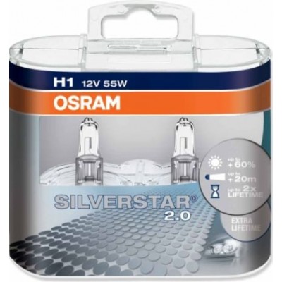 Osram 64150SV2-Box комплект ламп галогенных H1 SILVERSTAR 2.0 +60% 2шт