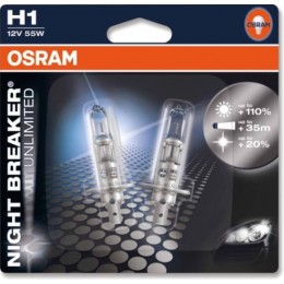 Osram 64150NBU-02B комплект ламп галогенных H1 NIGHT BREAKER UNLIMITED +110% 2шт