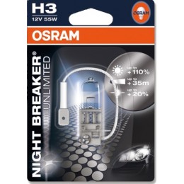 Osram 64151NBU-01B лампа галогенная H3 NIGHT BREAKER UNLIMITED +110%