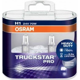 Комплект галогенных автоламп Osram 64155TSP-Box H1 24V TRUCKSTAR PRO +100%