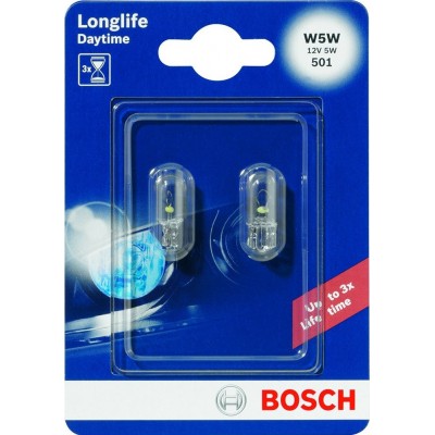 Комплект автоламп Bosch 1987301052 W5W 12V-5W Longlife Daytime 2шт