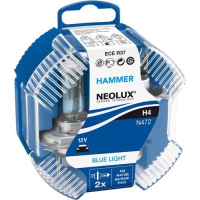Комплект ламп галогенных Neolux N472B-DUOBOX H4 Blue Light 4000K 2шт