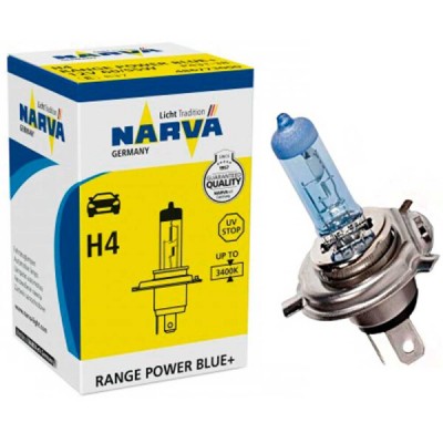 Комплект галогеновых ламп Narva 48677 RPB H4 Range Power Blue +