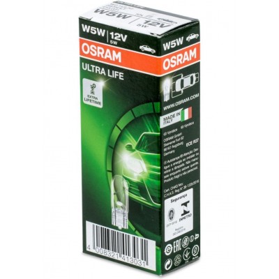 Комплект автоламп Osram 2825ULT-10 W5W ULTRA LIFE 10шт