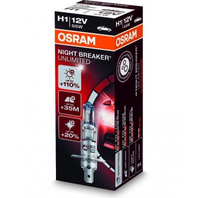 Osram 64150NBU лампа галогенная H1 NIGHT BREAKER UNLIMITED +110%