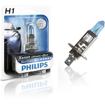 Лампа галогенная PHILIPS 12258BVUB1 H1 12V 55W BLUE VISION ULTRA 4000K